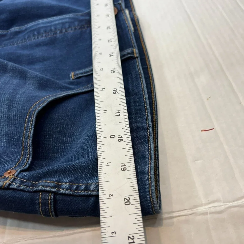Madewell 10'' High Rise Skinny Denim Jeans High Rise Blue Dark Wash Size 35T - Picture 11 of 12